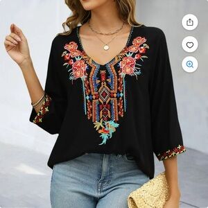 Embroidered Black Tunic